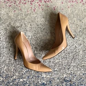 Nude patent heels